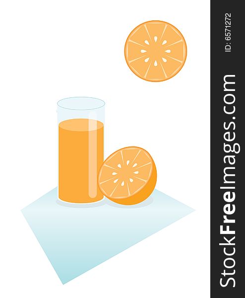 The glass of orange juice.