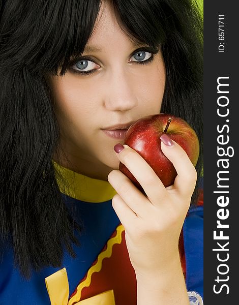 Snow White tasting her apple