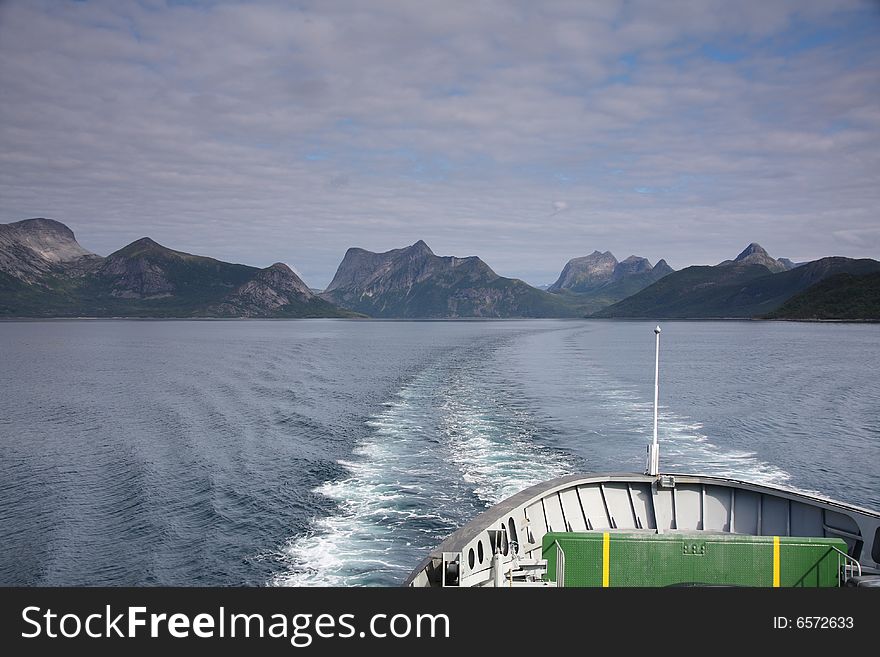 Norway scenery with beautiful mountains and sea