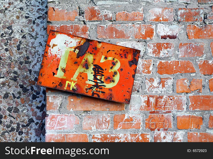 Wall from a brick. Abstract background
tablet on a wall