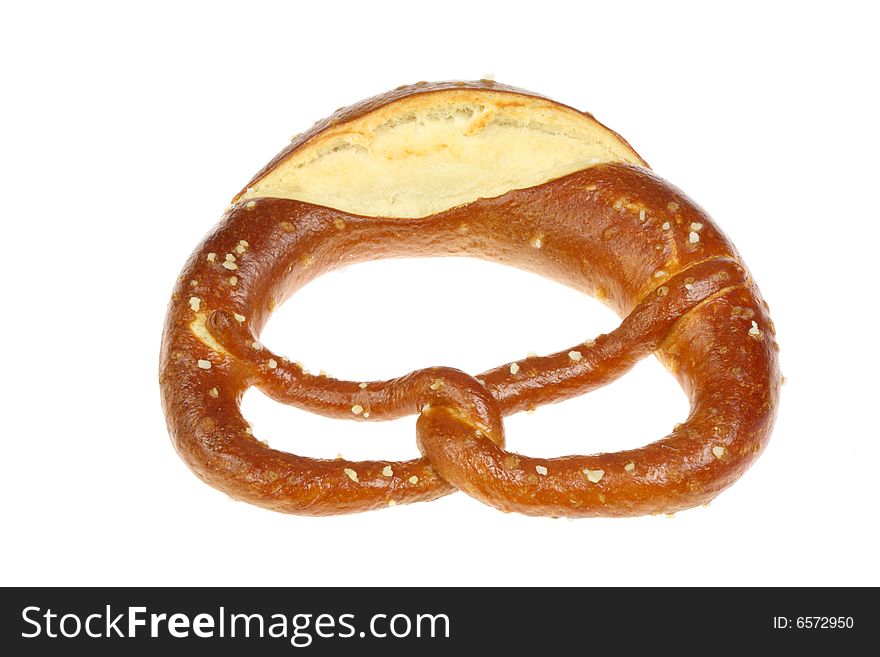 Salted pretzel isolated on a white background. Salted pretzel isolated on a white background.