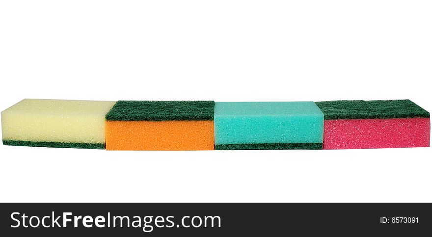 Four Multicolor Sponges