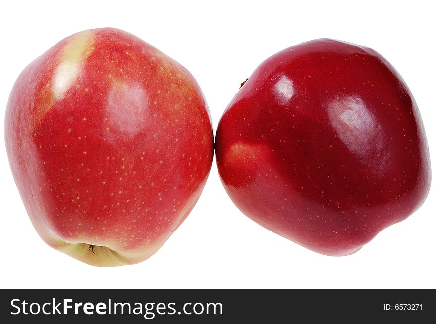 Two ripe apples. isolated on white