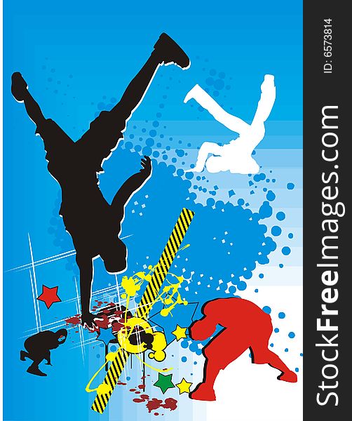 Illustration on a theme of modern dances. Illustration on a theme of modern dances