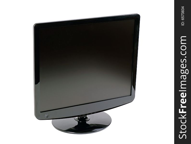 LCD monitor isolated on white