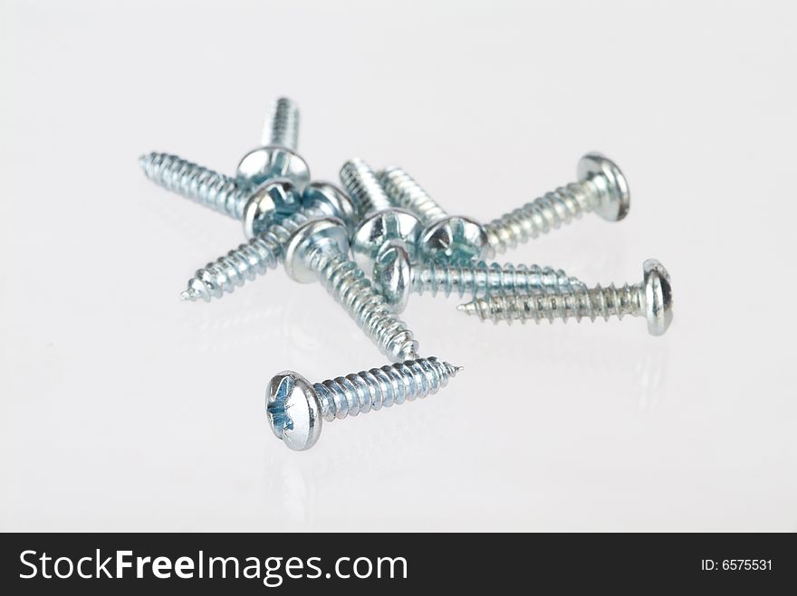Some screws isolated in white background. Some screws isolated in white background