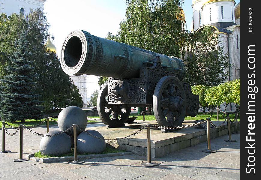 King-cannon (Tsar-pushka) in Kremlin. Moscow. Russia