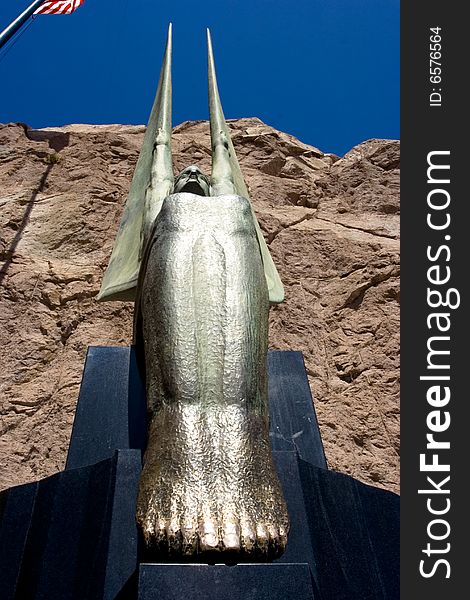 Winged statue at hoover dam