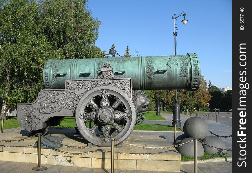 King-cannon (Tsar-pushka) in Kremlin. Moscow. Russia