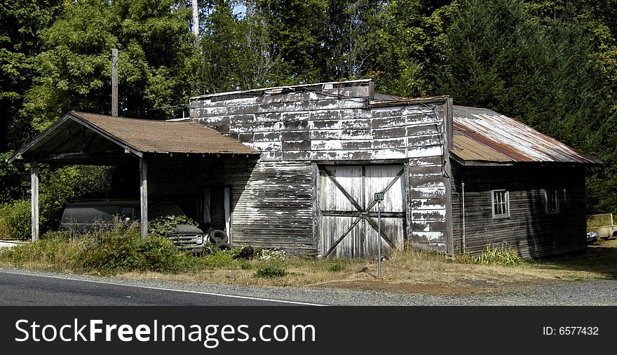 Abandoned garage in Gales Creek, Or. Abandoned garage in Gales Creek, Or