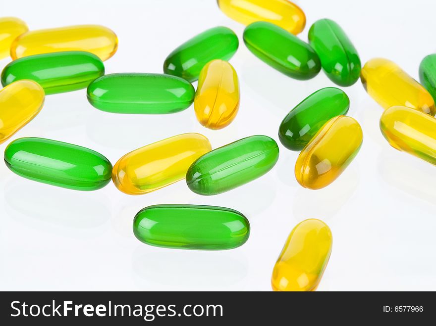 Some colorful gel vitamins isolated. Some colorful gel vitamins isolated
