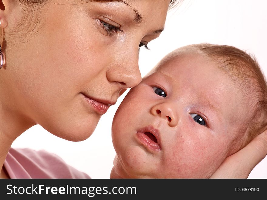 Happy mother with baby