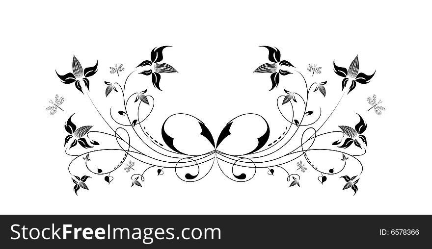Decorative flowers, isolated on white background, vector illustration. Please see some similar pictures from my portfolio. Additional format: EPS-8. Decorative flowers, isolated on white background, vector illustration. Please see some similar pictures from my portfolio. Additional format: EPS-8