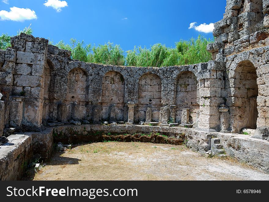 Archeological view of ancient site in Perge Turkey. Archeological view of ancient site in Perge Turkey