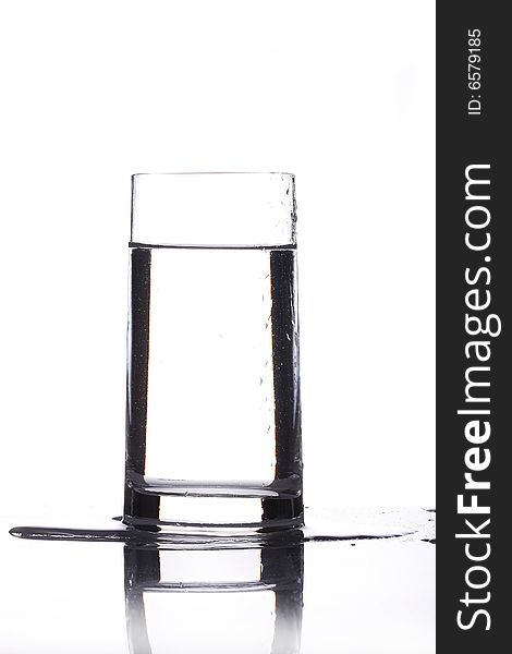 Glass of water isolated in white background