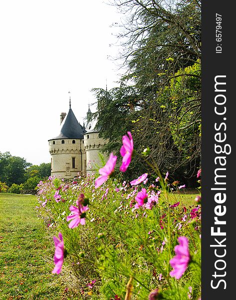 Beautiful park territory of Chaumont castle in Loire valley. Beautiful park territory of Chaumont castle in Loire valley