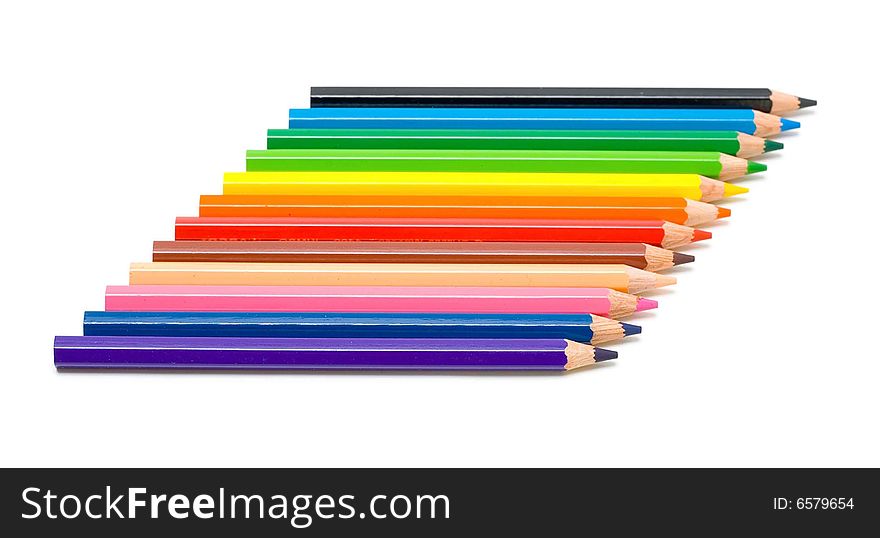 Color pencils isolated on white for your design