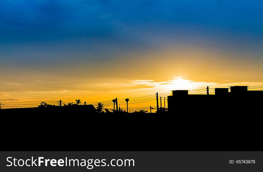 Early morning multicolored summer sunrise general illustration