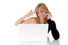 Young Woman Using Laptop Stock Photo Young Woman Using Laptop Stock Photo