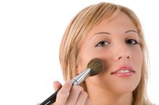 Young Woman Applying Make Up. Royalty Free Stock Images Young Woman Applying Make Up. Royalty Free Stock Images