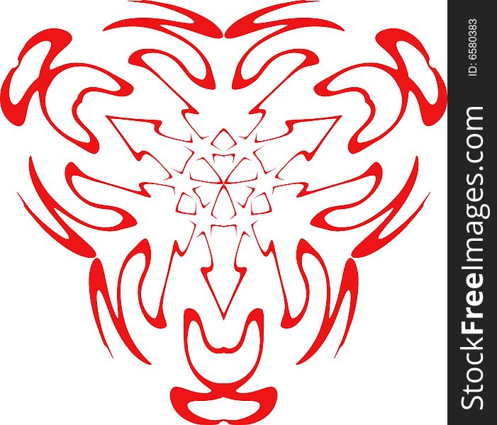 Decorative snowflake of red color