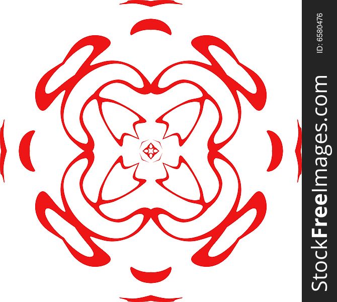 Decorative snowflake of red color