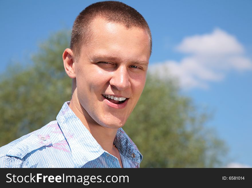 Young guy outdoor, summer day