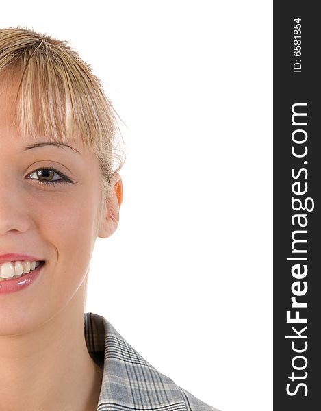 Portrait of a beautiful young smiling woman