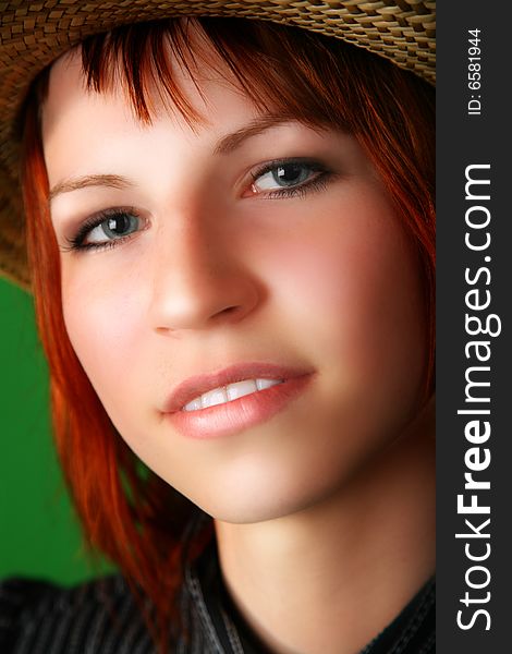 Retouched Portrait of girl with red hair