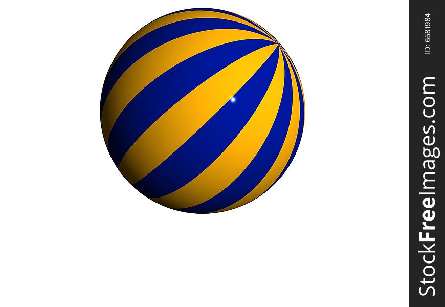 An image of a beach ball with blue and yellow stripes. An image of a beach ball with blue and yellow stripes.