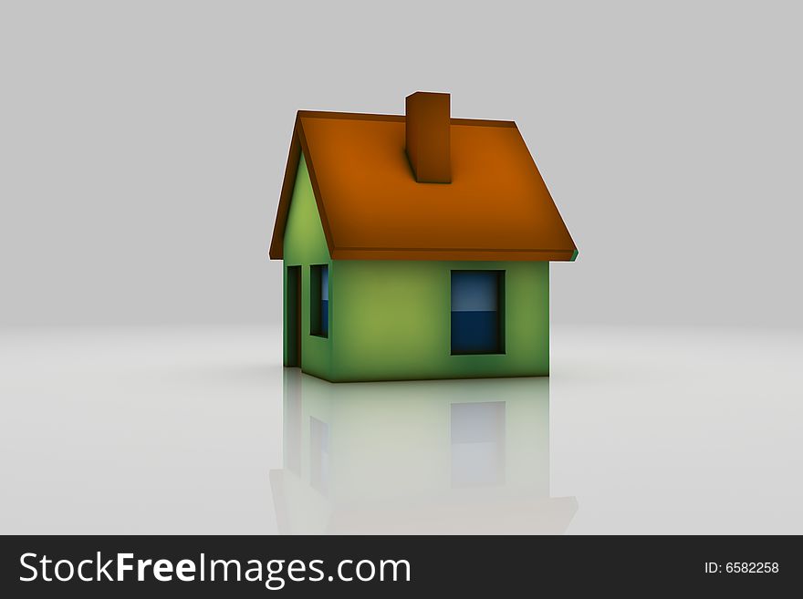 Little house - 3d render illustration