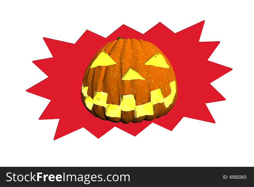 Isolated halloween pumpkin on white background - illustration