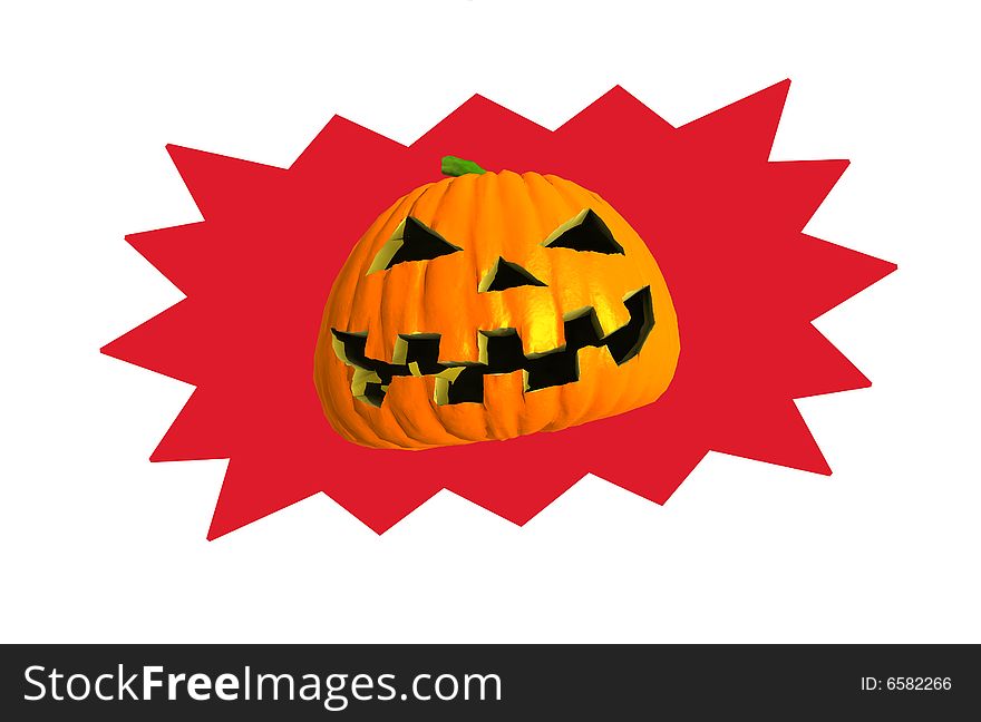 Isolated halloween pumpkin on white background - illustration