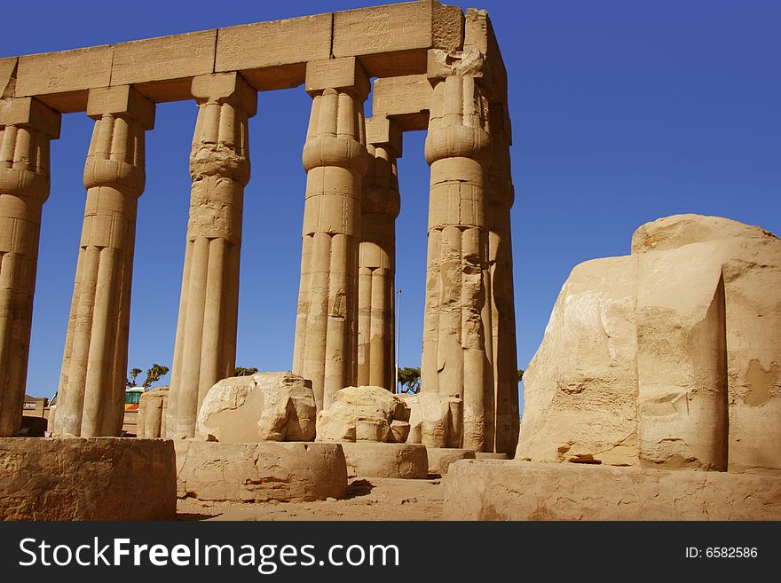 Statue of Ramses at Luxor temple in Egypt