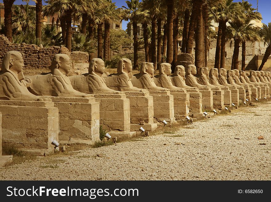 Statue of Ramses at Luxor temple in Egypt