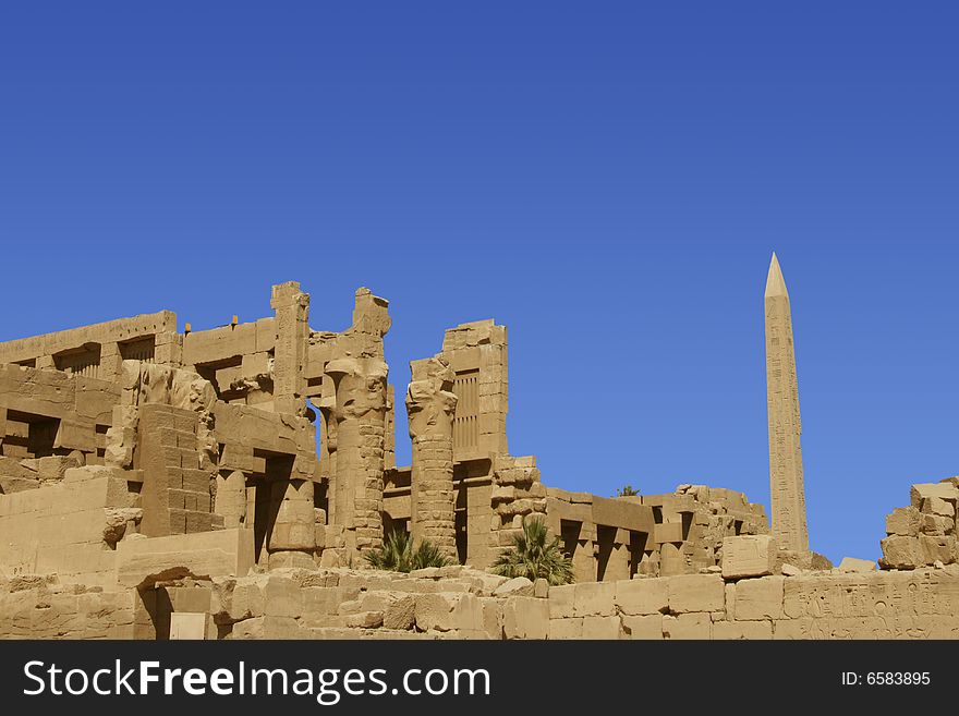 Statue of Ramses at Karnak temple in Egypt