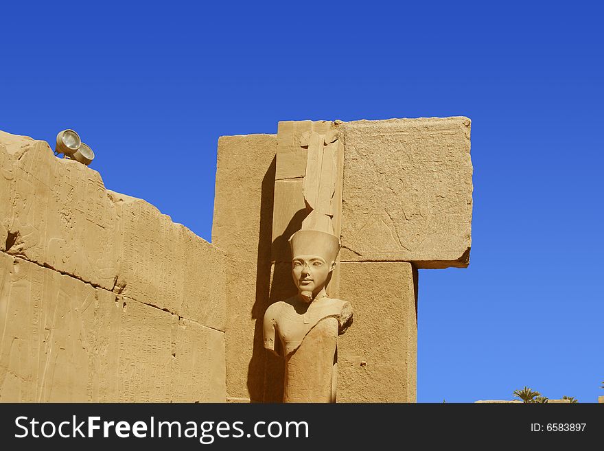 Statue of Ramses at Karnak temple in Egypt