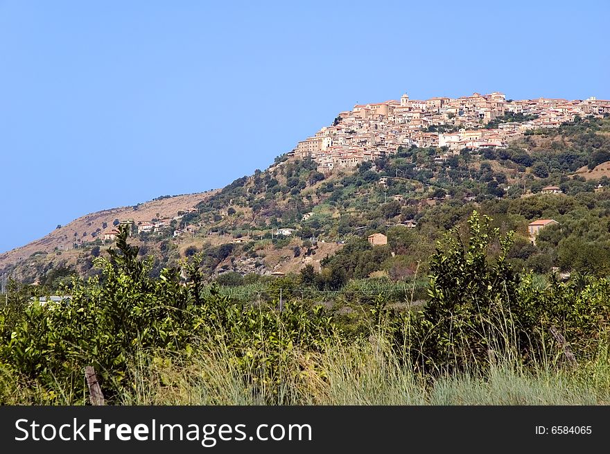 View of Nicotera village, Calabria, Italy
