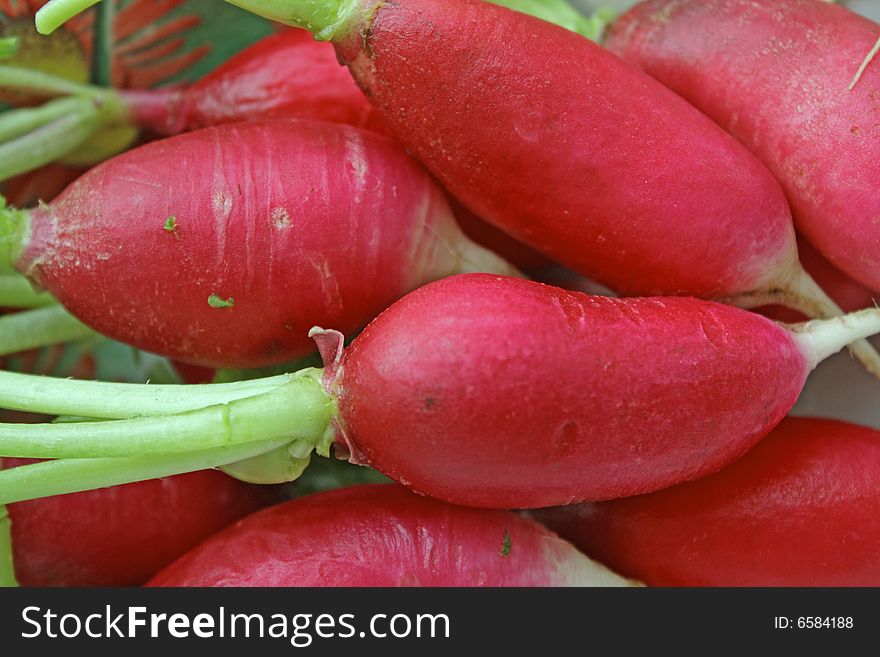 Close up of the ripe reddish.