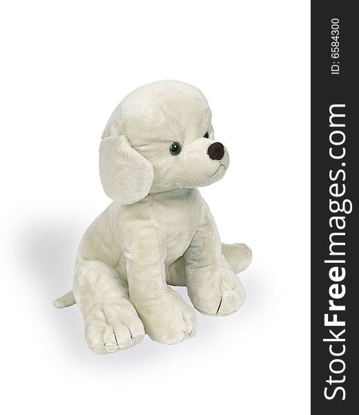 Toy a dog on a white background