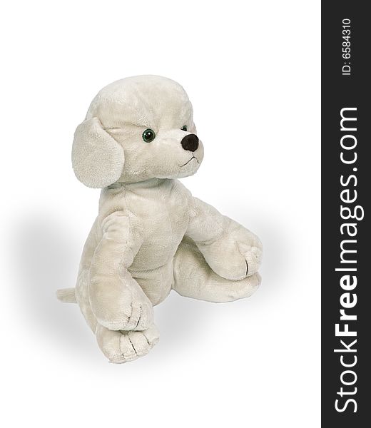 Toy a dog on a white background