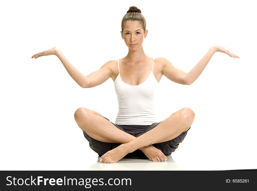 A beautiful female doing yoga