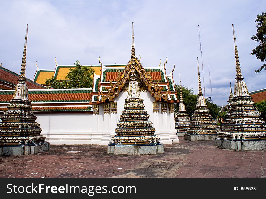 Colorful thailand cultural buddha temple in bangkok