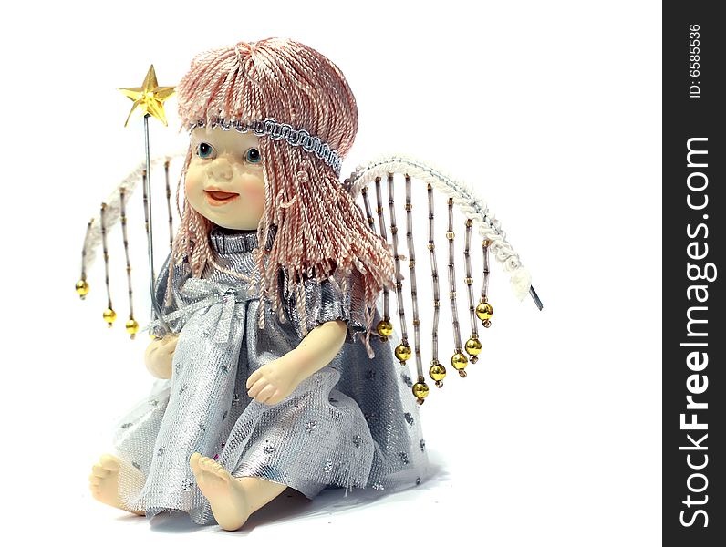 Statuette of a little angel with a mgic stick. Statuette of a little angel with a mgic stick