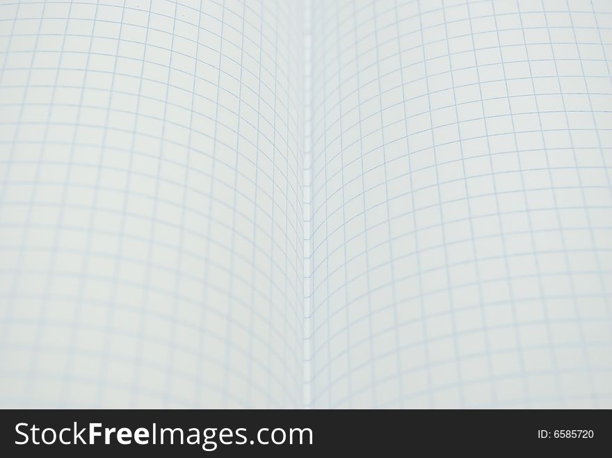 White notebook with cells abstract background