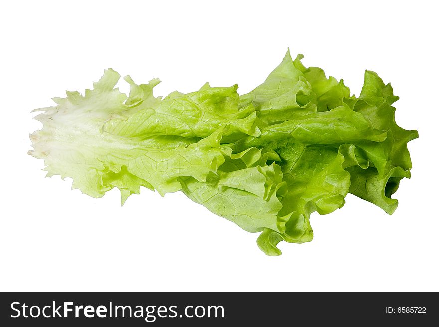 Bunch of lettuce leaves (isolated on white)