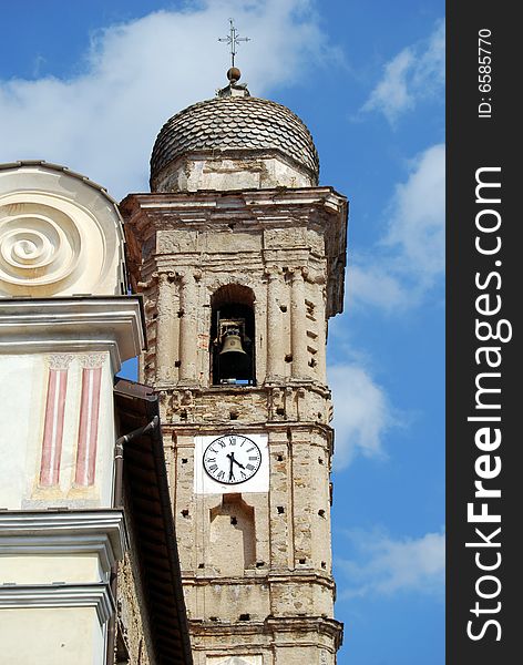 Ancient church in Andagna, village in the Liguria mountains