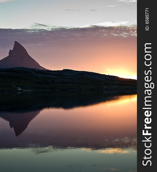 Mirror of a mountain and a lake. Mirror of a mountain and a lake