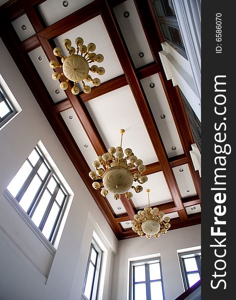 Interior design in royal grand palace bangkok thailand