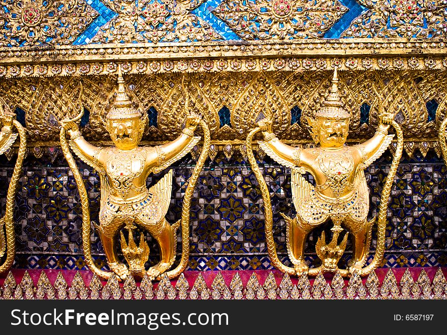 Golden budda statue in grand palace of bangkok